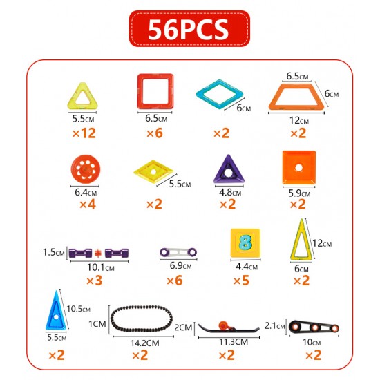 2021 Newest ABS blocks toys educational kids games Big size 56PCS Magical Model Magnetic Building Blocks Toys