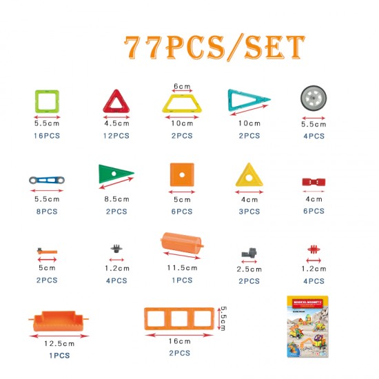 Magical Model Magnetic Building Blocks Toys 76/77/78PCS Hot sale learning educational construction toys for kids