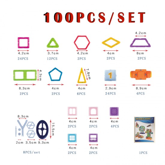 Magnetic building block puzzle STEAM educational magic toys for kids 234PCS Educational Games Magnetic Building Tiles Toys