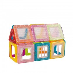 mini size transparent magical construction 3D DIY magnetic tiles magnetic building blocks magnetic tiles toys for kids