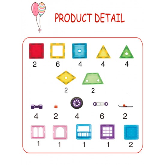 48PCS ABS Plastic construction blocks magnetic tiles toys