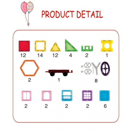 Hot sales ABS 70pcs buliding blocks magnet tiles magnetic constructions blocks tiles plastic toys