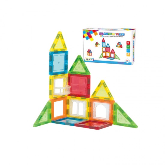 No9911 New hot sales 22pcs magentic tiles magentic construction blocks tiles toys