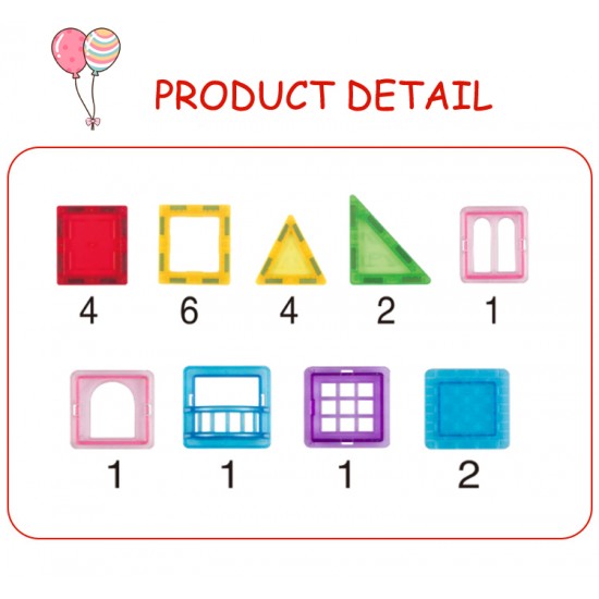 No9911 New hot sales 22pcs magentic tiles magentic construction blocks tiles toys