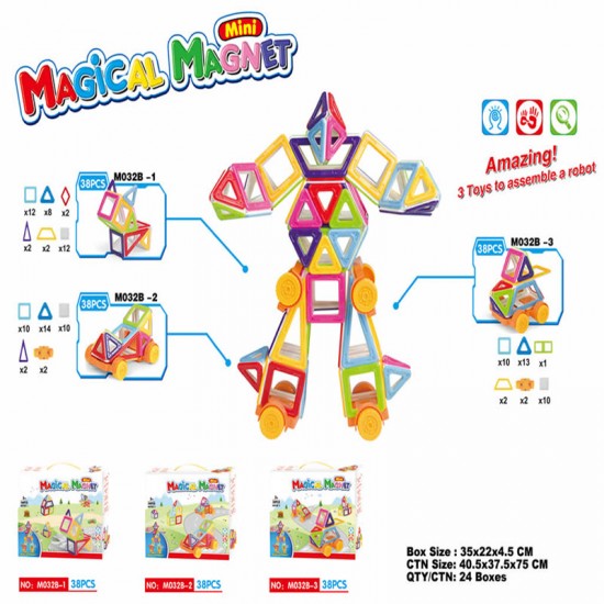 2021 Hot sale solid plastic magnetic puzzle blocks Magnetic building block